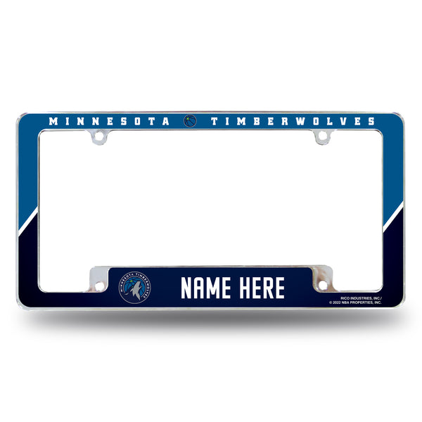 Timberwolves Personalized All Over Chrome Frame