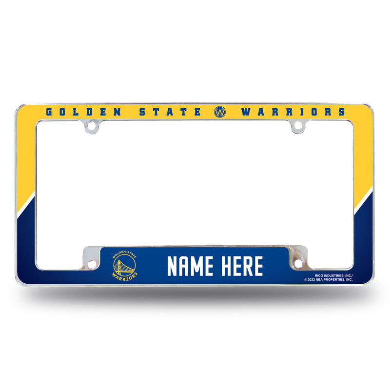 Warriors Personalized All Over Chrome Frame