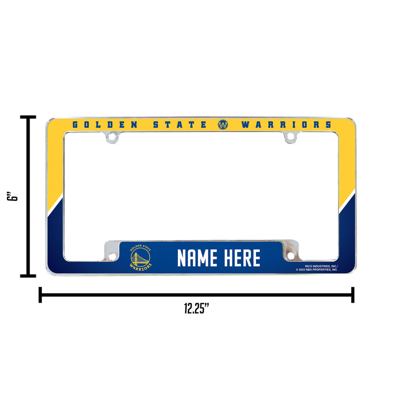 Warriors Personalized All Over Chrome Frame