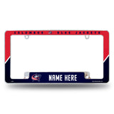 Blue Jackets Personalized All Over Chrome Frame