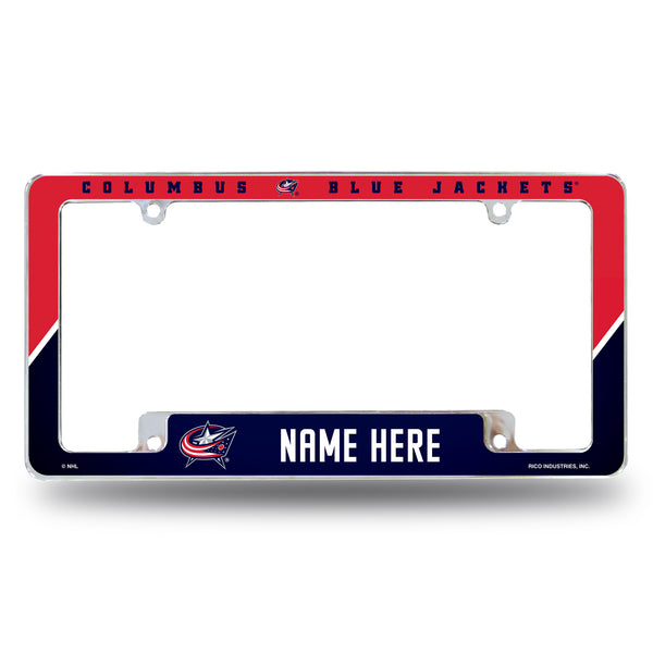 Blue Jackets Personalized All Over Chrome Frame