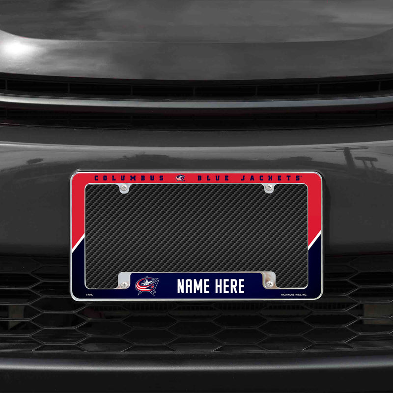 Blue Jackets Personalized All Over Chrome Frame