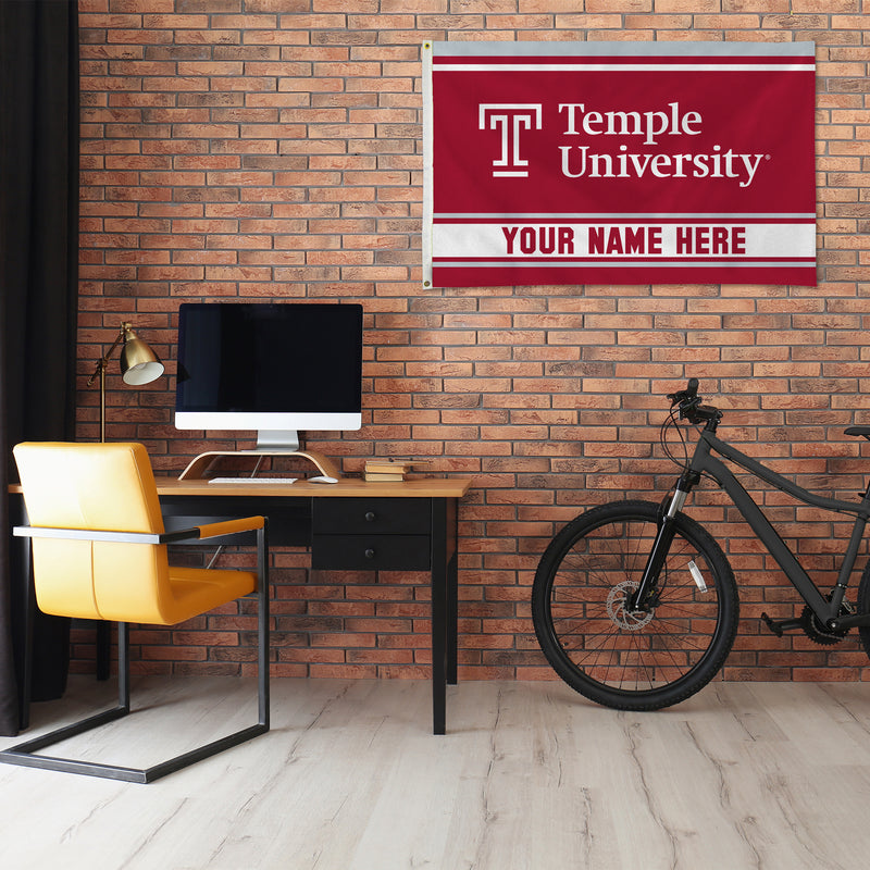 Temple University Personalized Banner Flag