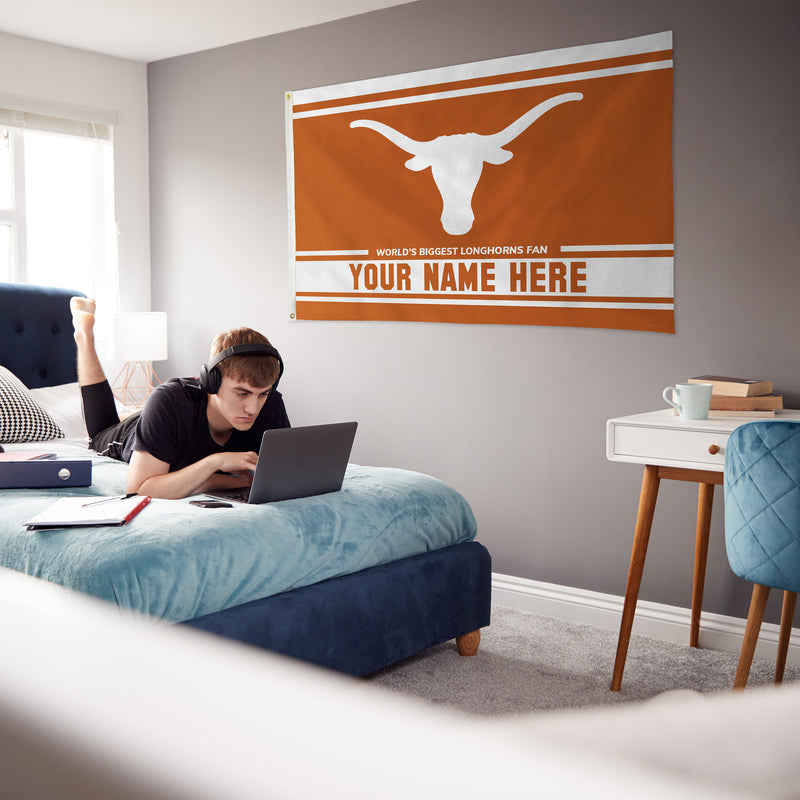 Texas University Personalized Banner Flag (3X5')