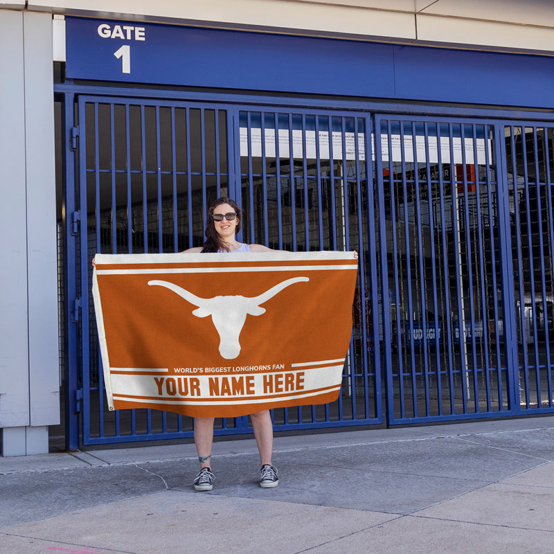 Texas University Personalized Banner Flag (3X5')