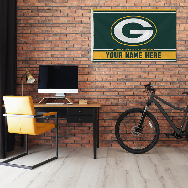 Green Bay Packers Personalized Banner Flag (3X5')