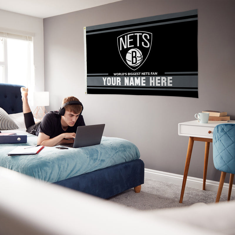 Nets Personalized Banner Flag (3X5')