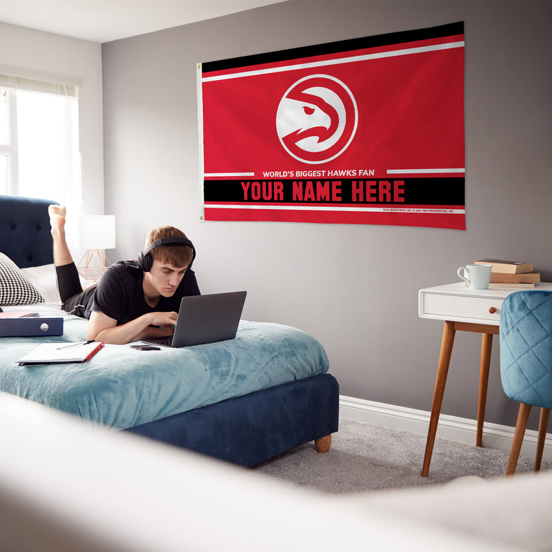 Hawks - Atl Personalized Banner Flag (3X5')