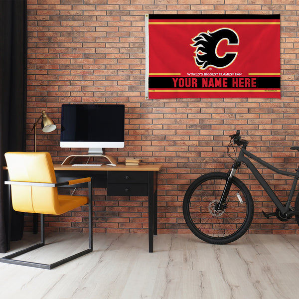 Flames Personalized Banner Flag (3X5')