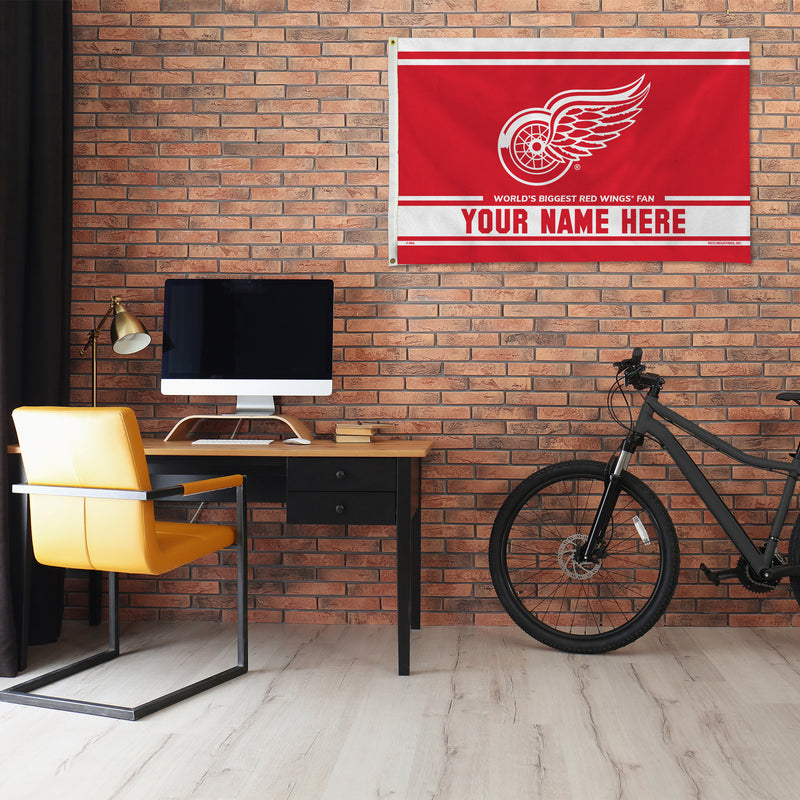 Red Wings Personalized Banner Flag (3X5')