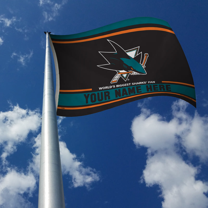 Sharks Personalized Banner Flag (3X5')