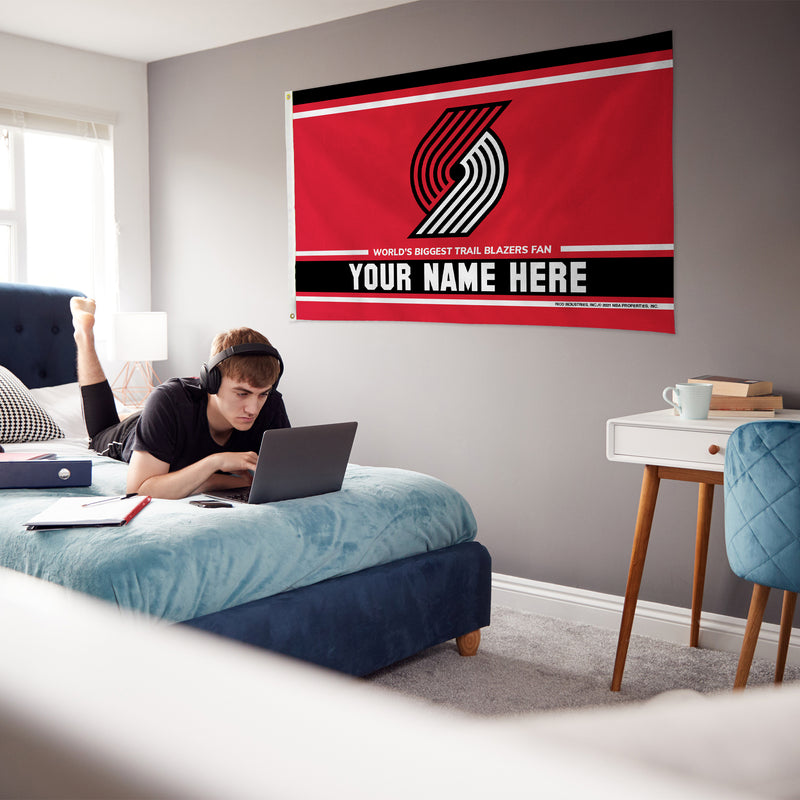Trail Blazers Personalized Banner Flag (3X5')