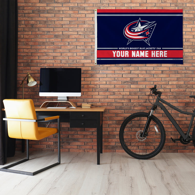 Blue Jackets Personalized Banner Flag (3X5')