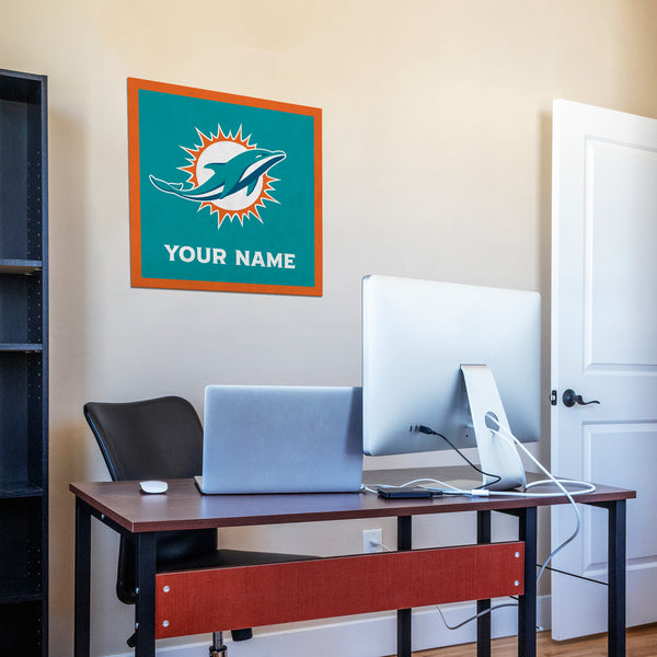 Miami Dolphins 23" Personalized Felt Wall Banner
