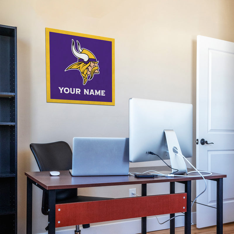 Minnesota Vikings 23" Personalized Felt Wall Banner