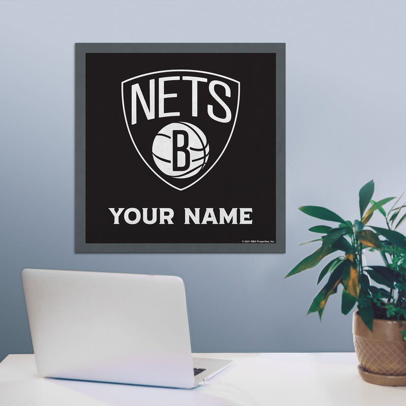 Brooklyn Nets 23" Personalized Felt Wall Banner