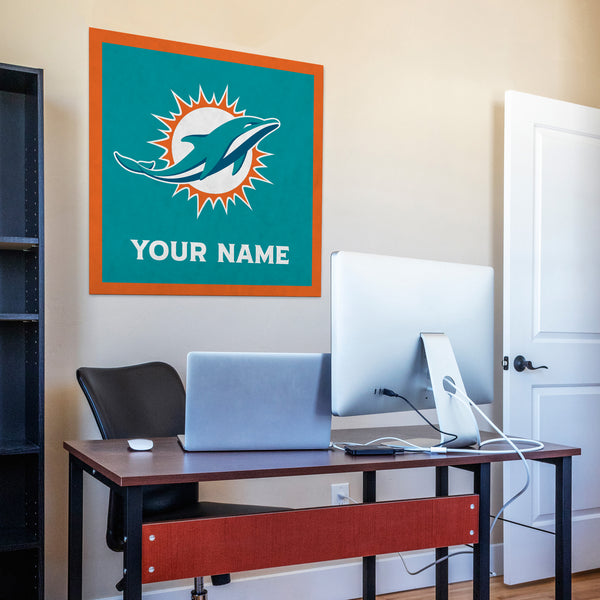 Miami Dolphins 35" Personalized Felt Wall Banner