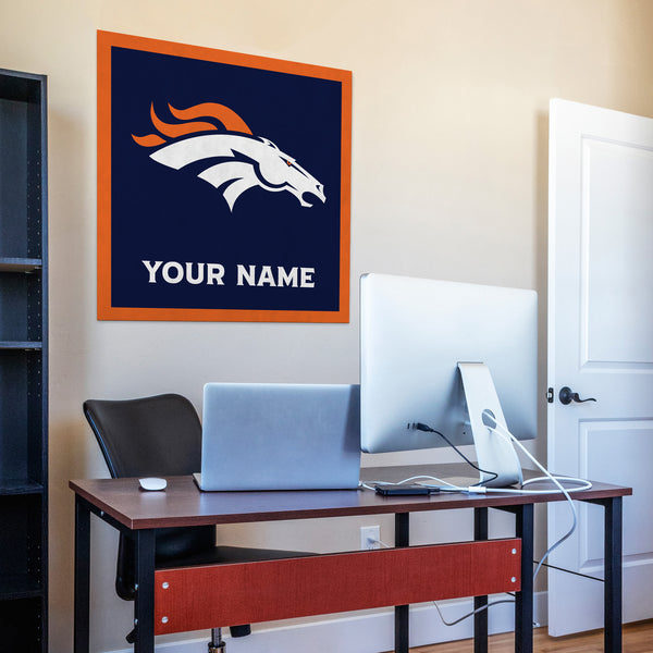 Denver Broncos 35" Personalized Felt Wall Banner