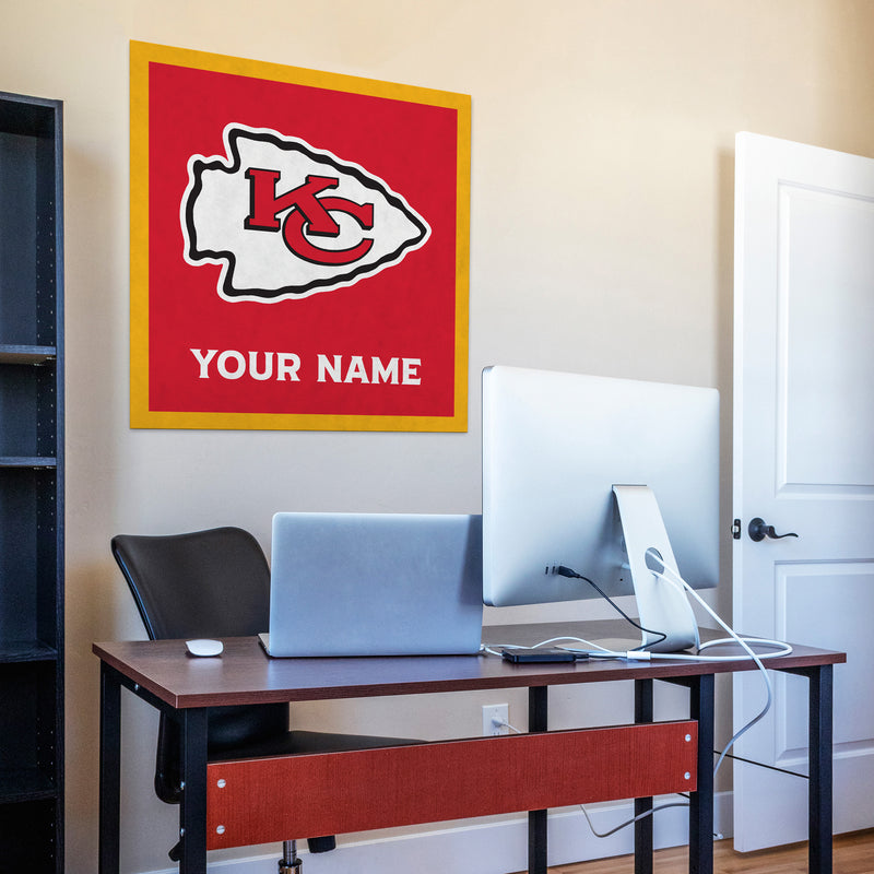 Kansas City Chiefs 35" Personalized Felt Wall Banner