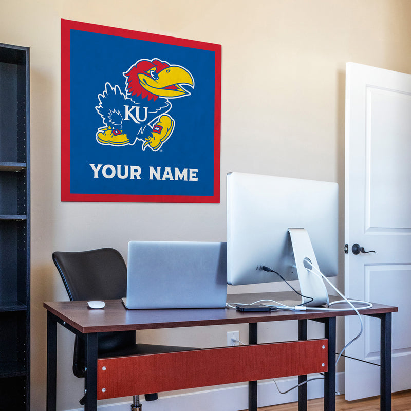 Kansas Jayhawks 35" Personalized Felt Wall Banner