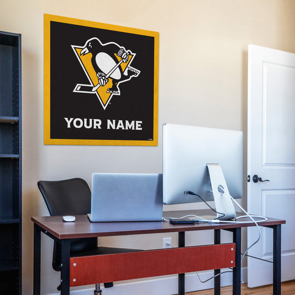 Pittsburgh Penguins 35" Personalized Felt Wall Banner