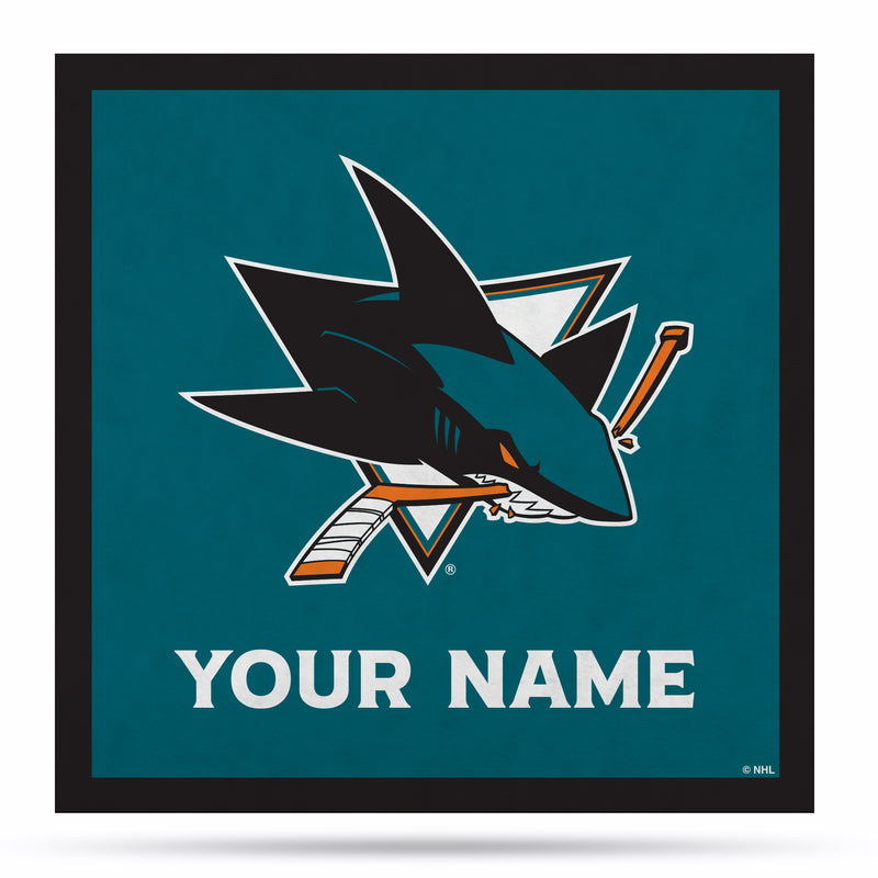 San Jose Sharks 35" Personalized Felt Wall Banner