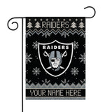 Raiders Winter Snowflake Personalized Garden Flag