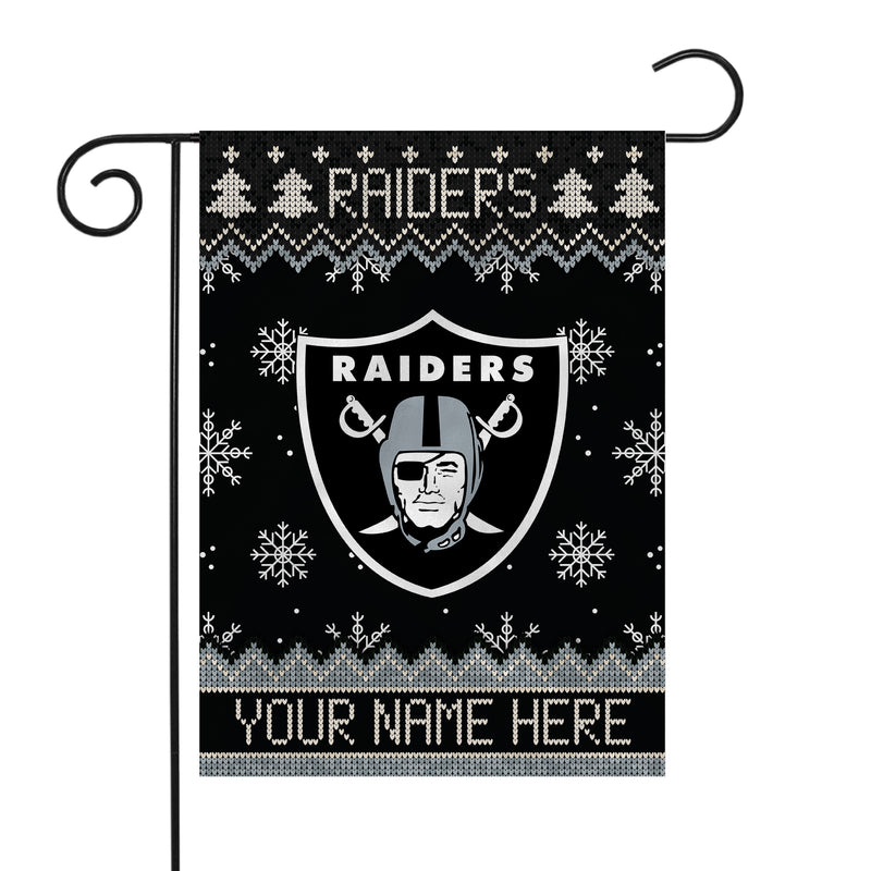 Raiders Winter Snowflake Personalized Garden Flag