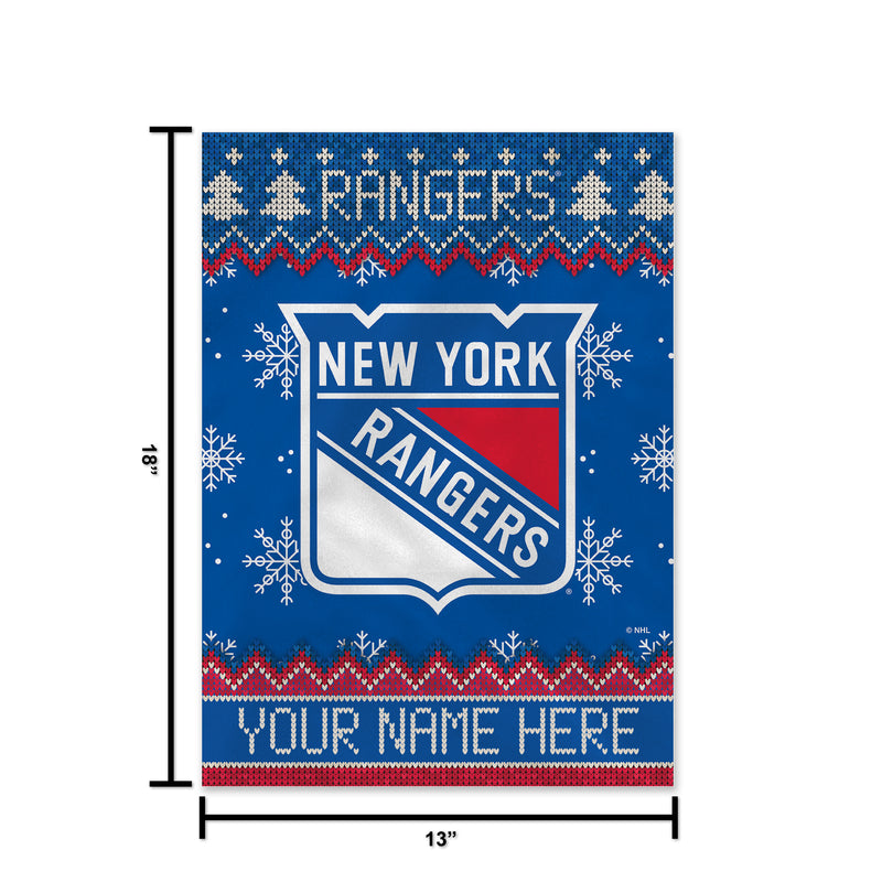 Rangers - Ny Winter Snowflake Personalized Garden Flag