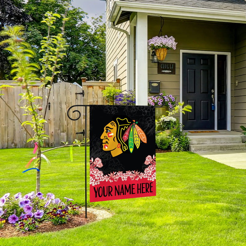 Blackhawks Personalized Garden Flag