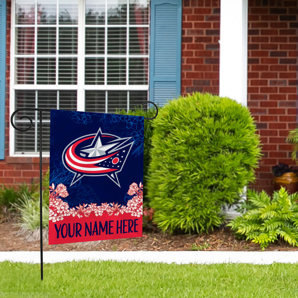 Blue Jackets Personalized Garden Flag