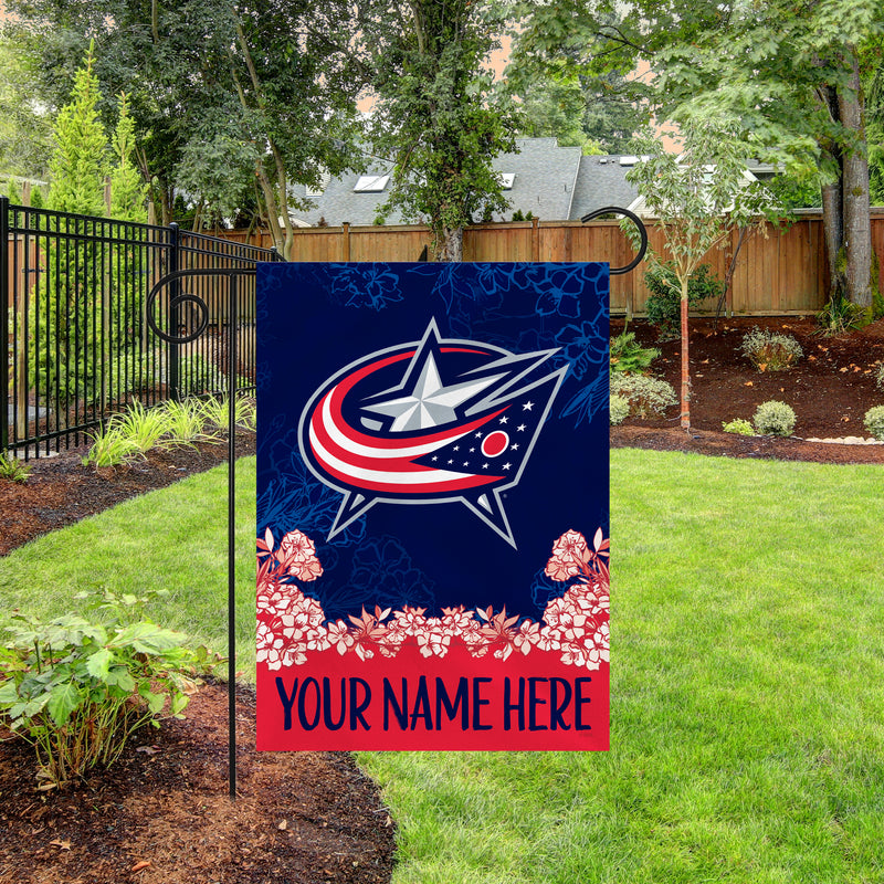 Blue Jackets Personalized Garden Flag