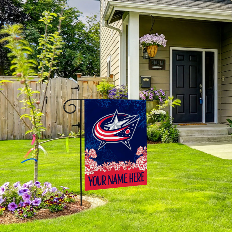 Blue Jackets Personalized Garden Flag