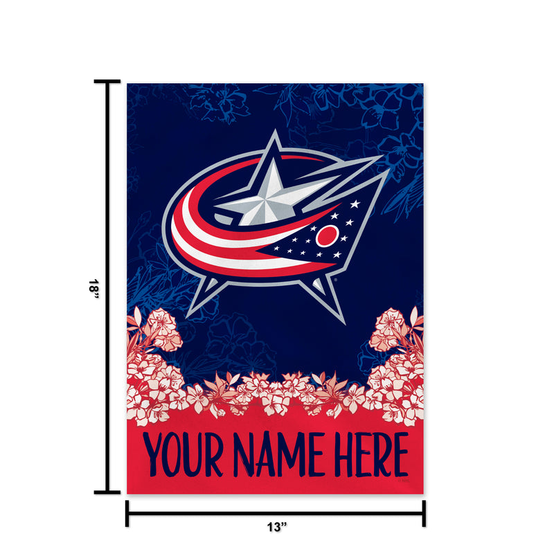 Blue Jackets Personalized Garden Flag