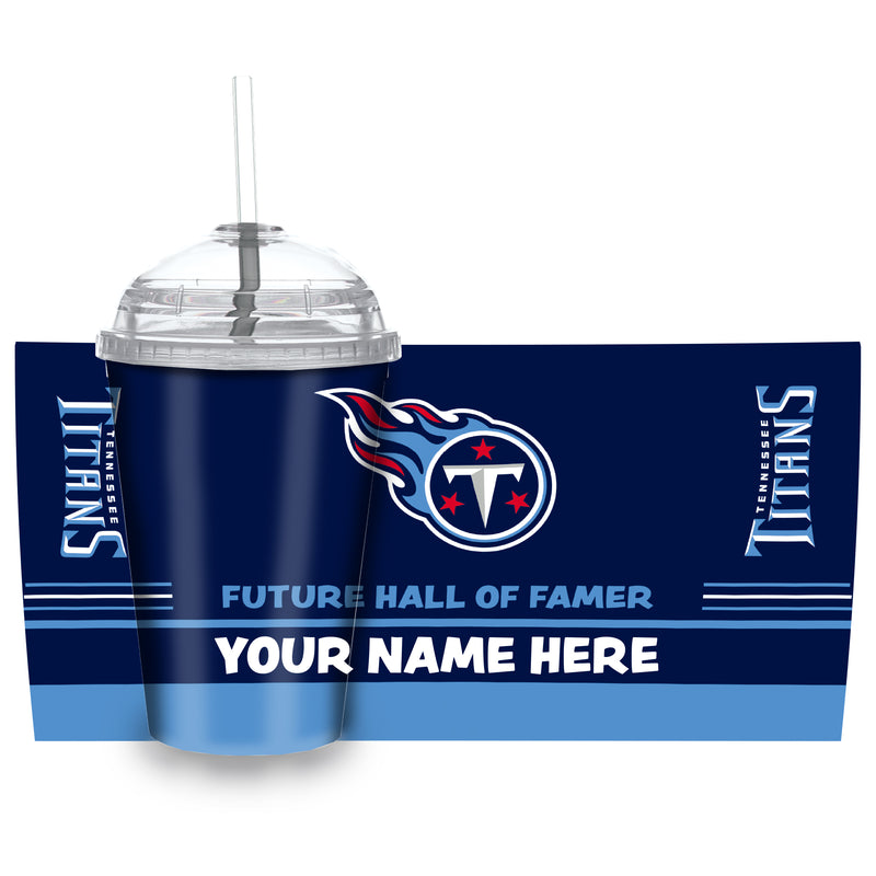Titans Personalized 12 oz Youth Tumbler with Clear Swirly Straw