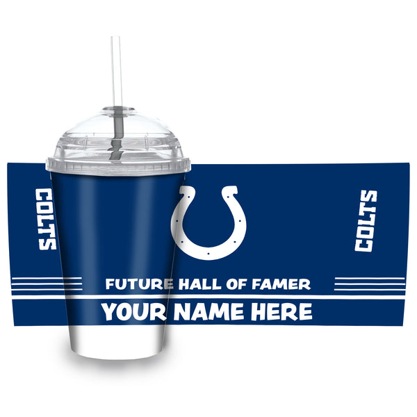 Colts Personalized 12 Oz Youth Tumbler W/ Clear Swirly Straw