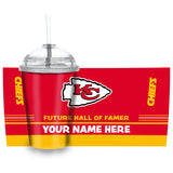 Chiefs Personalized 12 Oz Youth Tumbler W/ Clear Swirly Straw