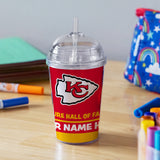 Chiefs Personalized 12 Oz Youth Tumbler W/ Clear Swirly Straw