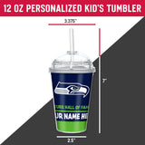 Seahawks Personalized 12 Oz Youth Tumbler W/ Clear Swirly Straw