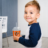 Bengals Personalized 12 Oz Youth Tumbler W/ Clear Swirly Straw