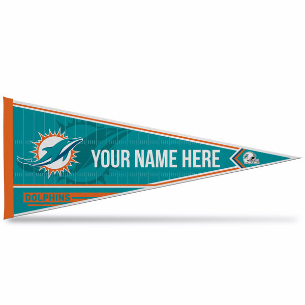Dolphins Soft Felt 12" X 30" Personalized Pennant