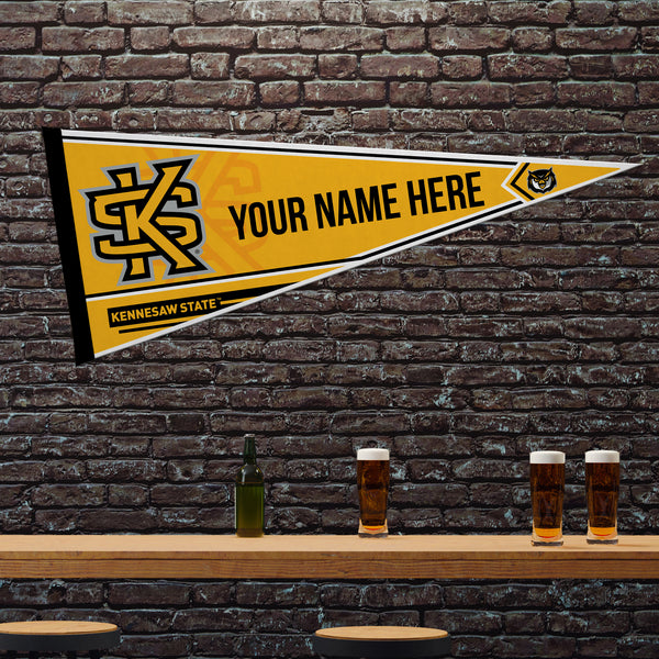 Kennesaw State Soft Felt 12" X 30" Personalized Pennant