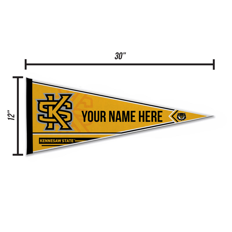 Kennesaw State Soft Felt 12" X 30" Personalized Pennant