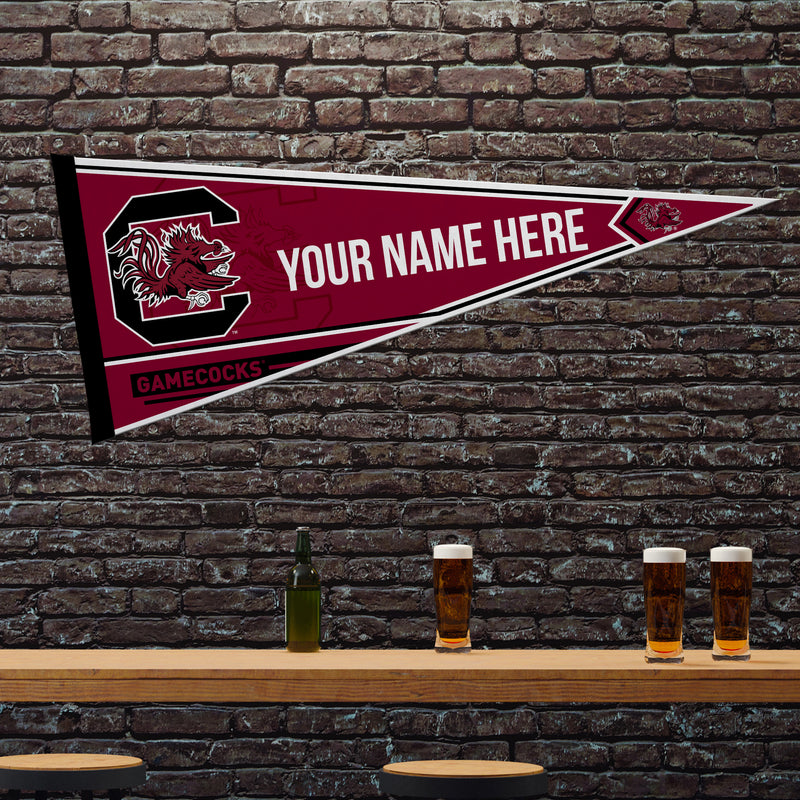 South Carolina University Soft Felt 12" X 30" Personalized Pennant