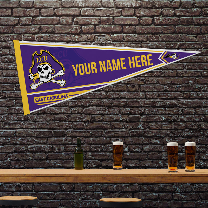 East Carolina Soft Felt 12" X 30" Personalized Pennant