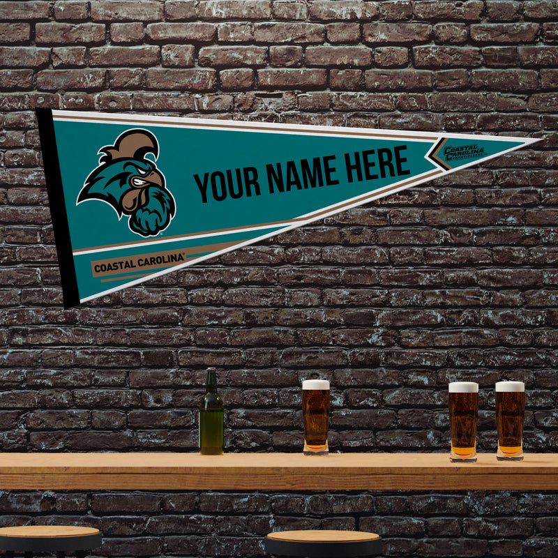 Coastal Carolina Soft Felt 12" X 30" Personalized Pennant