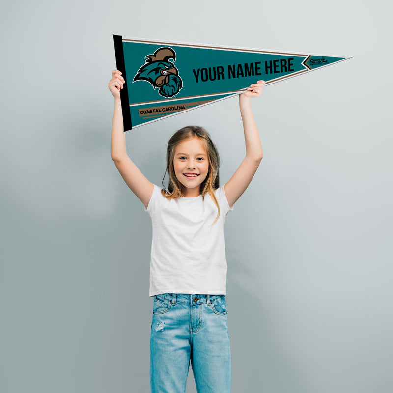 Coastal Carolina Soft Felt 12" X 30" Personalized Pennant