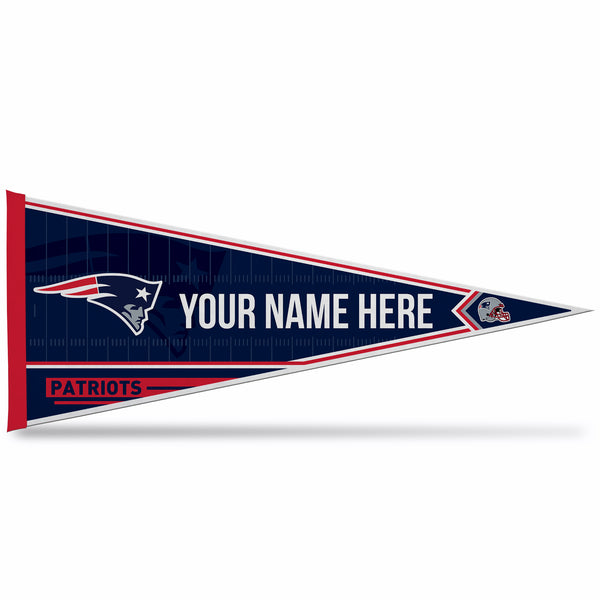 Patriots Soft Felt 12" X 30" Personalized Pennant