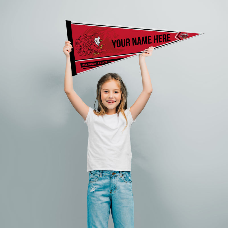 Jacksonville State Soft Felt 12" X 30" Personalized Pennant