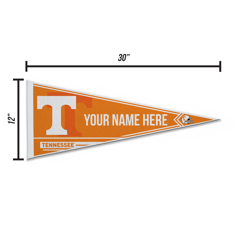 Tennessee University Soft Felt 12" X 30" Personalized Pennant